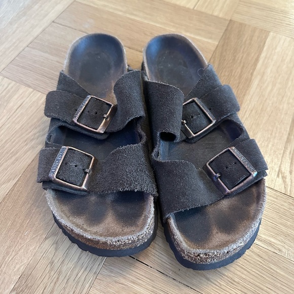 Birkenstock Leather Slides - Picture 1 of 4